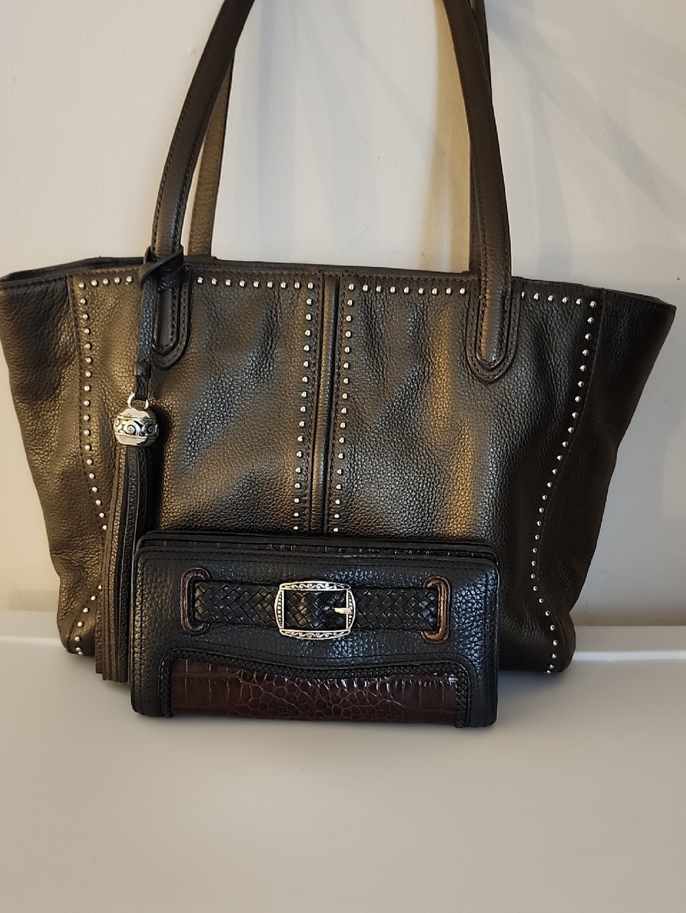 Brighton Leather Tote w/Free Brighton Wallet